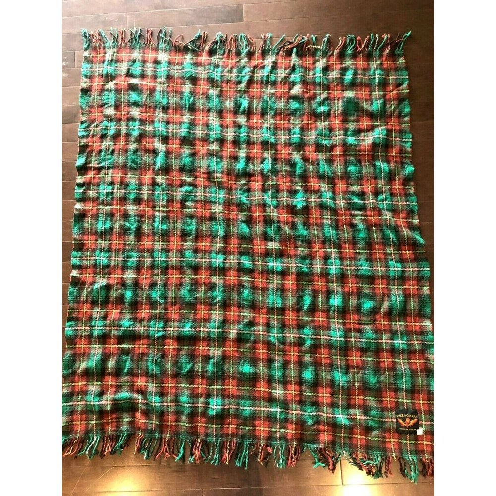 Vintage Creagaran Wool Throw Blanket Plaid Tartan